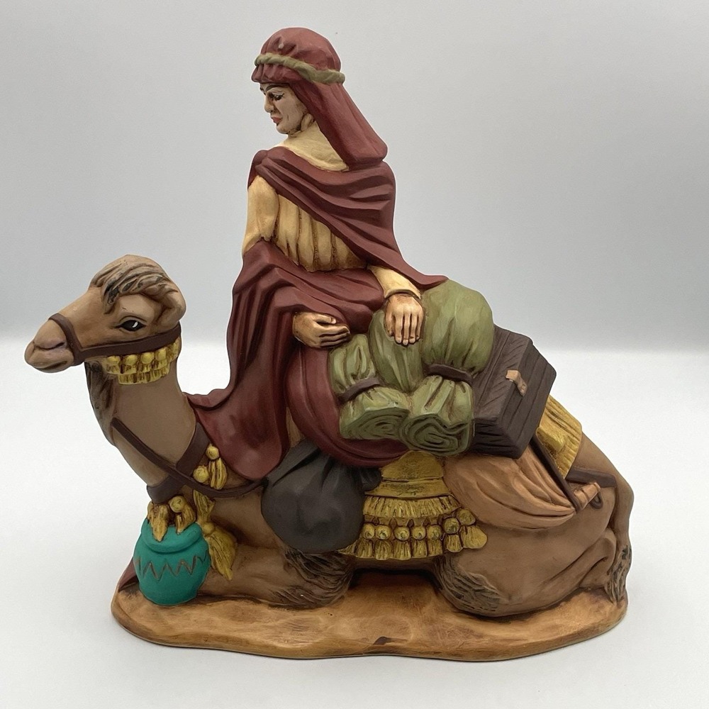 Vintage 1973 W.M. Co. Chalkware Camel Rider Wise Man Nativity‎ Statue 10" W-73
